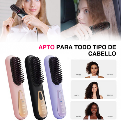 QuickSmooth - Alisa Y Estiliza Tu Cabello Donde Quieras - Cepillo Alisador Inalámbrico